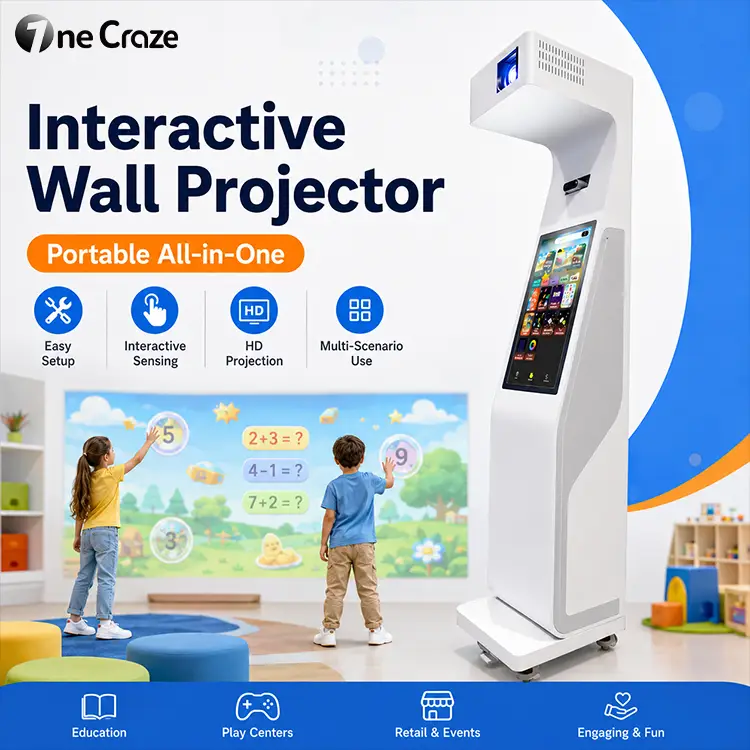 Interactive wall projector for indoor playgrounds