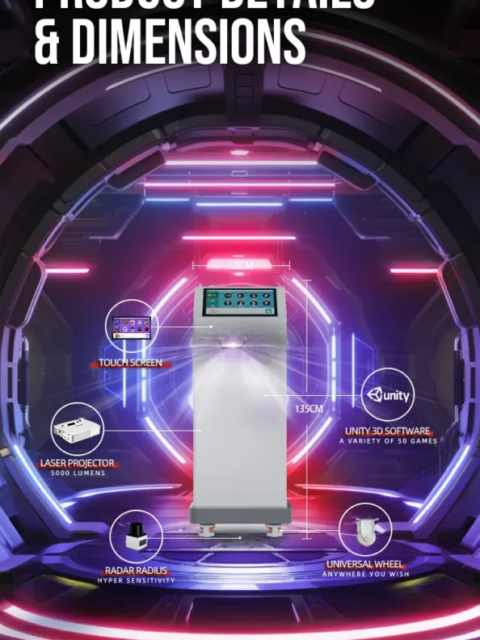 OneCraze floor projection game machine for indoor entertainment