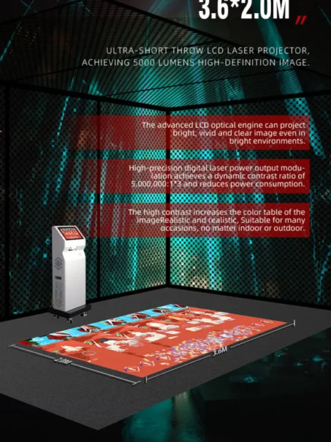 OneCraze mobile floor projection system for interactive games